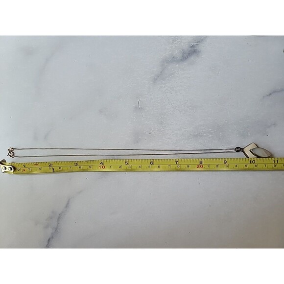 Sandy Baker 925 Sterling Silver MOP Pendant Necklace Vintage - Picture 10 of 10